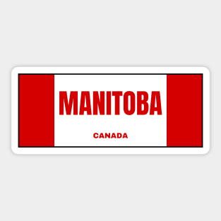 Manitoba in Canadian Flag Colors Sticker